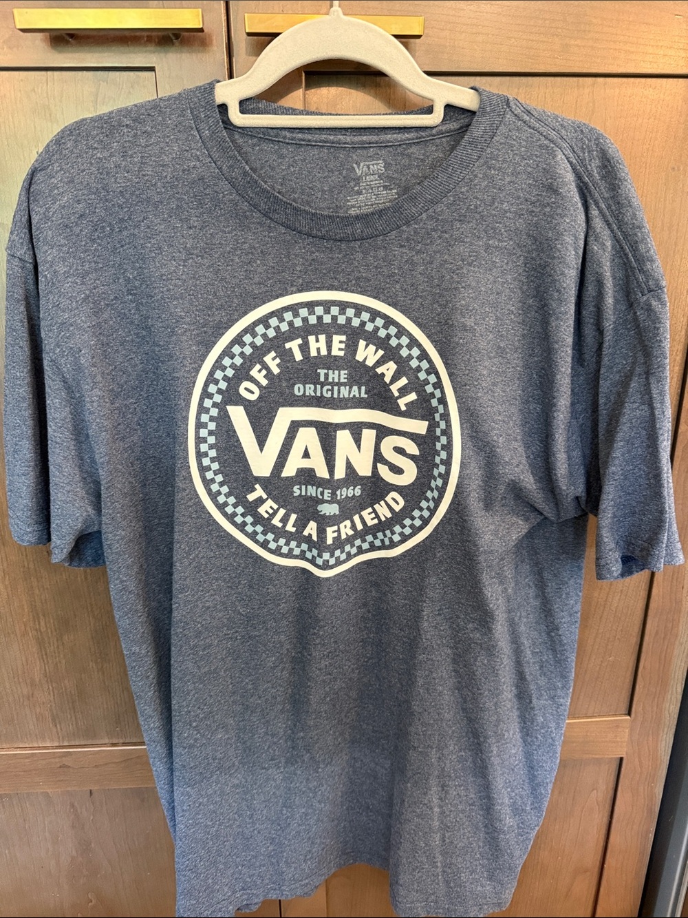 Vans Men’s Heather Navy Blue Logo Short Sleeve T‑Shirt